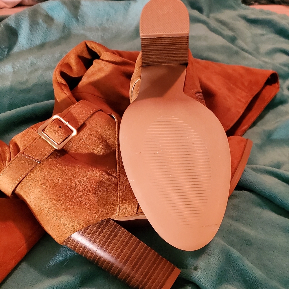 Tan Suede Over the Knee Boot